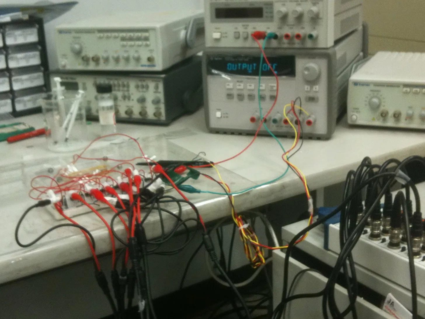 Graduate school microfluidic testing setup